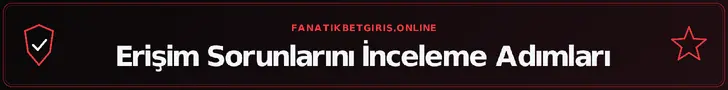 Erişim Sorunlarını İnceleme Adımları – fanatikbetgiris.online