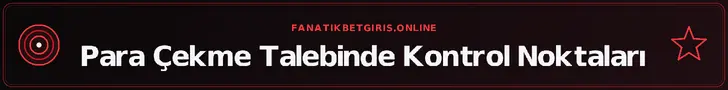 Para Çekme Talebinde Kontrol Noktaları – fanatikbetgiris.online