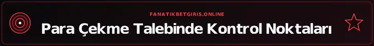 Para Çekme Talebinde Kontrol Noktaları – fanatikbetgiris.online